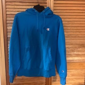 Blue Champion Reverse Weave Hoodie (size S)